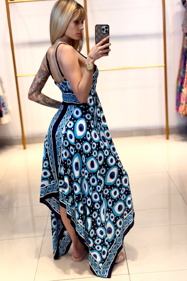 Vestido Olho Grego Costas Lastex Estampas Variadas - Image 2