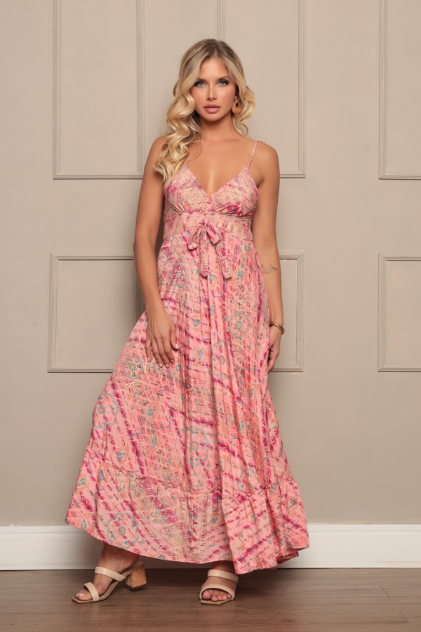 Vestido Longo Lastex Estampas Mix - Image 8