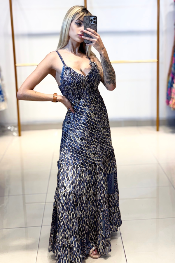 Vestido Longo Lastex Estampas Mix - Image 14