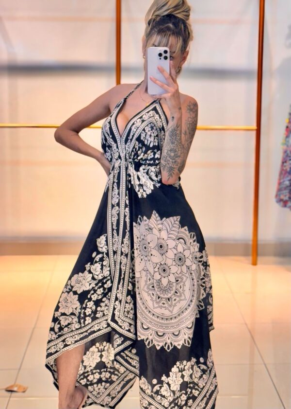 Vestido Dois Lenços Costas Nuas - Image 4