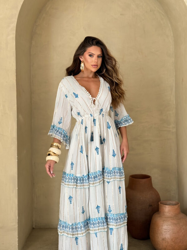 Vestido Longo - Super Luxo - Cordão no Busto