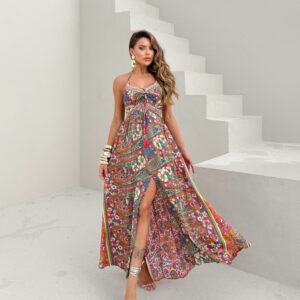 Vestido Seda longo- Estampas