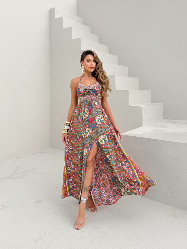 Vestido Seda longo- Estampas