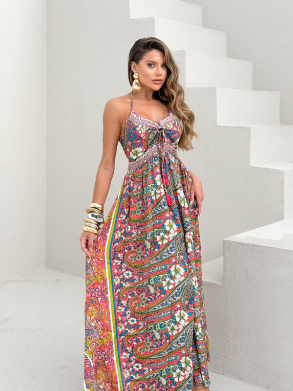 Vestido Seda longo- Estampas - Image 3