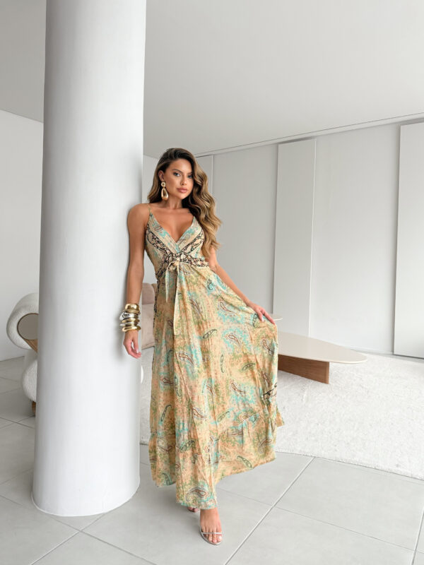 Vestido Longo Amarração na Cintura - Cores - Image 7