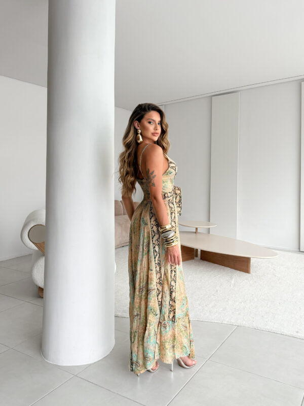 Vestido Longo Amarração na Cintura - Cores - Image 4