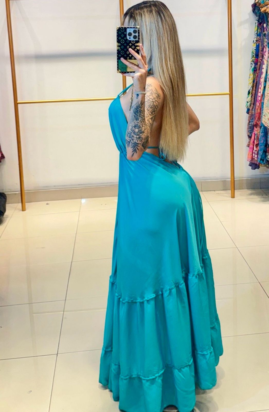 Vestido Costas Nua - Cores Lisas - Image 3